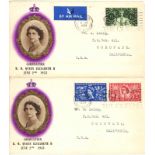 3 FDC, Großbritannien 1953, gestempelt, Michel Nr. 274-277, Krönung Königin ElisabethMindestpreis: 1