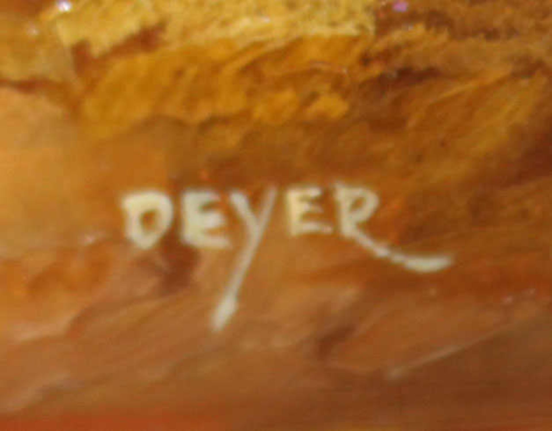 C. Riva-Deyer "romantische Landschaft", Öl auf Kupferplatte, diese auf Holz, im goldenen - Image 2 of 2