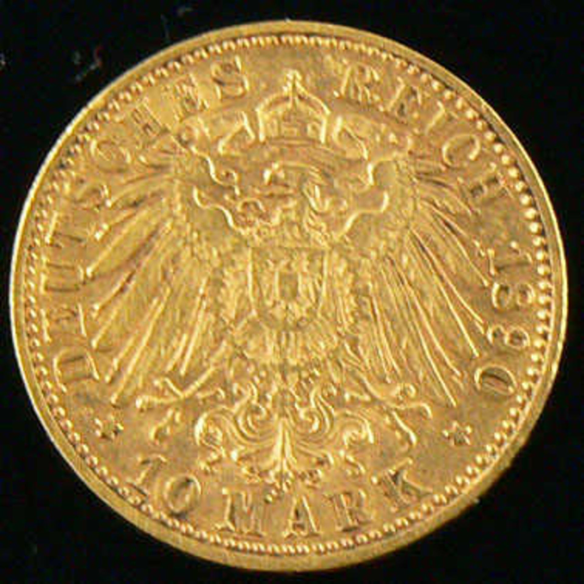 Dt. Kaiserreich Württemberg 1890 F, 10.- Mark - Goldmünze "Karl Koenig von Württemberg".Erhaltung: - Image 2 of 2