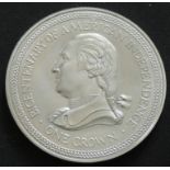 Isle of Man 1976, 1 Crown - Silbermünze "200 Jahre Unabhängigkeitserklärung". Erhaltung: stgl.