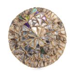 A French Resin and Glass Mosaic Plaque   line vautrin (1913-1997)   of circular form with