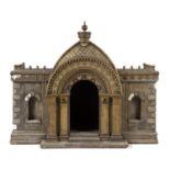 * A French Painted Wood and Gesso Dog House   late 19th/early 20th century   with an arched entrance