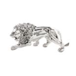 * An Italian Silver Table Ornament   20th Century   in the form of a striding lion.   stamped 925/