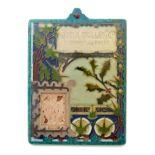 * A French Art Nouveau Ceramic Plaque   emile muller & co.   of rectangular form with stylized holly