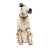 An RCA Victor Papier Mache Advertising Figure   circa 1920   depicting a seated Nipper with one