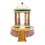 * An Italian Gilt Bronze and Marble Model of a Tholos Tomb   20th century   the domed roof supported