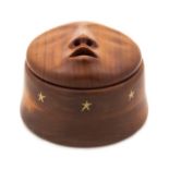 * Bob Trotman   (American, b. 1947)   Moon Box, 1979   inlaid walnut   signed and dated   Diameter 7