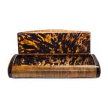 A French Burlwood Shop Counter Snuff Box   circa 1860   of elongated ovoid form, the hinged lid