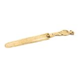* A Novelty Whale Bone Page Turner   the handle worked to show the profile of a sailor.   Length