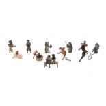 * A Collection of Austrian Cold-Painted Bronze Figures   comprising rambunctious demons, cats