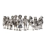 * A Set of Ten Italian Silver Commedia Dell' Arte Figures   Mabuti for Gianmaria Buccellati, Circa