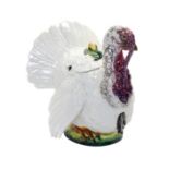 * An Italian Ceramic Tureen and Cover   20th century   in the form of a turkey, the underside marked
