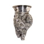 A Russian Silver Figural Stirrup Cup   Probably Andrei Antonov, Moscow, 1885   in the form of a