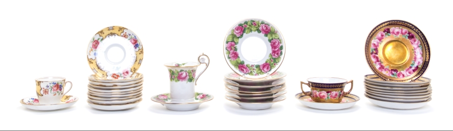 * A Sevres Style Porcelain Service   retailed by cilman collamore, new york   comprising two twin-