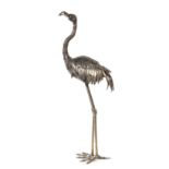 * A Monumental Italian Silver Model of a Flamingo   Attributed to Buccellati, 20th Century