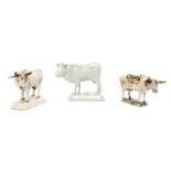 * Three Dutch Delft Models of Standing Cows   circa 1760   one with white glaze, two with underglaze