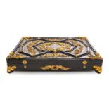 * A Napoleon III Gilt-Metal Mounted Cut Brass Toroiseshell and Mother of Pearl Inlaid Ebonised