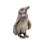 An Italian Silver Model of a Penguin   Buccellati, 20th Century   with hardstone inset eyes, one eye