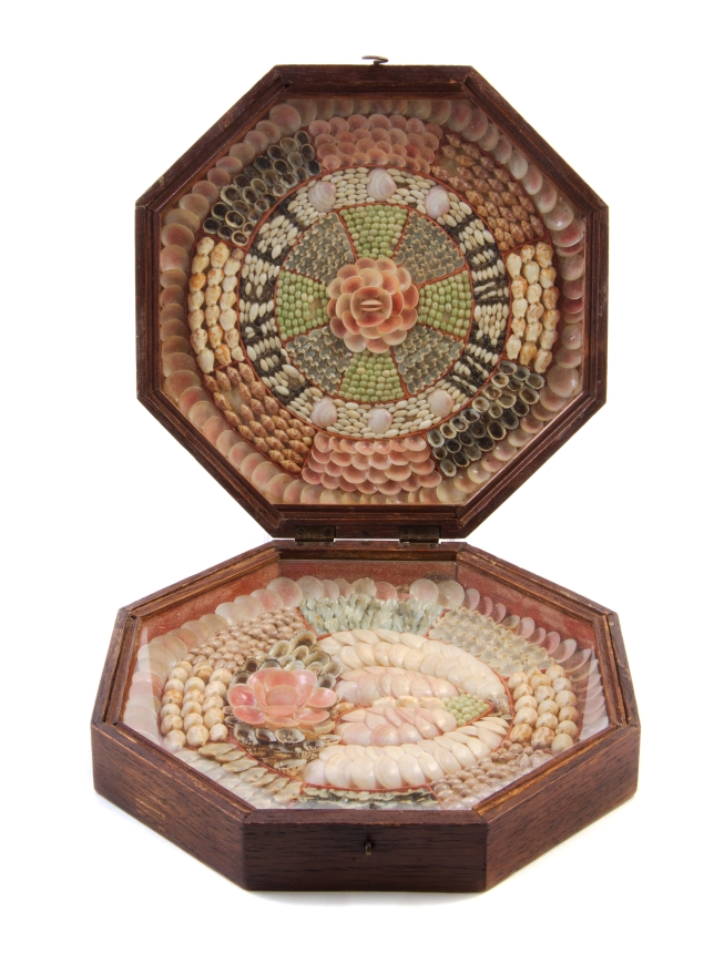 * A Double Octagonal Sailor's Valentine   19th century   of octagonal form, the left panel