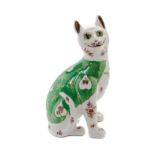 * A Glazed Pottery Model of a Seated Cat   late 19th/early 20th century   in the style of Emile