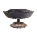 A Silver-Plate Mounted Hardstone Tazza   20th century   the circular bowl with a rough hewn edge