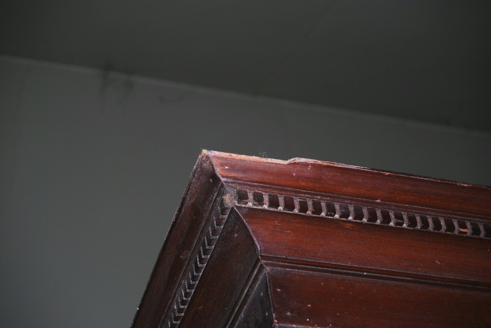 A late 19th century mahogany four poster single bed, the canopy with a moulded edge and dentil - Image 6 of 7