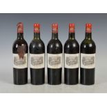 Five bottles of Chateau Lafite-Rothschild, Pauillac, 1952, (5)