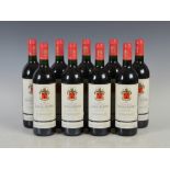 Nine bottles of Chateau Langoa Barton, Saint-Julien, 1990, (9)