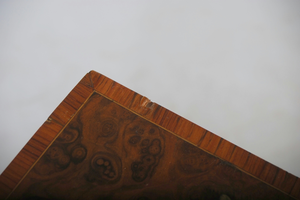 A Victorian walnut, marquetry and gilt metal mounted jardiniere stand and cover, the rectangular top - Image 5 of 7