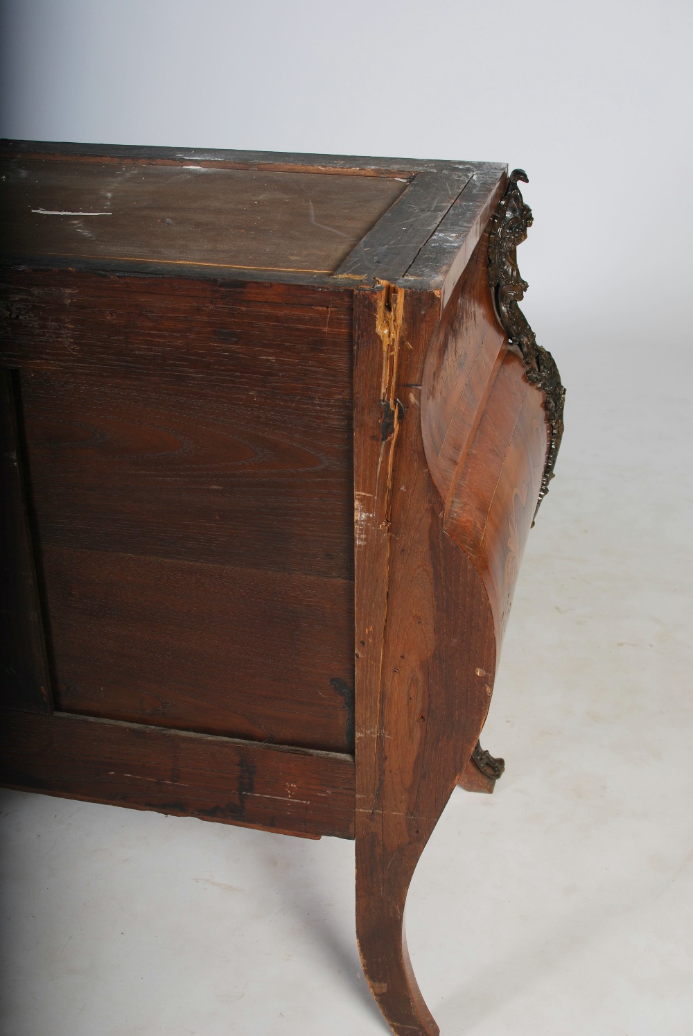 A late 19th century French kingwood, walnut, marquetry inlaid and gilt metal mounted commode, the - Image 4 of 7