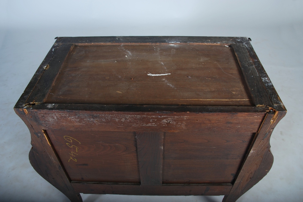 A late 19th century French kingwood, walnut, marquetry inlaid and gilt metal mounted commode, the - Image 7 of 7