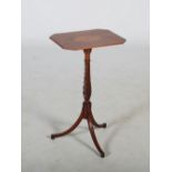 An Edwardian mahogany and satinwood banded occasional table, the octagonal top inlaid with oval