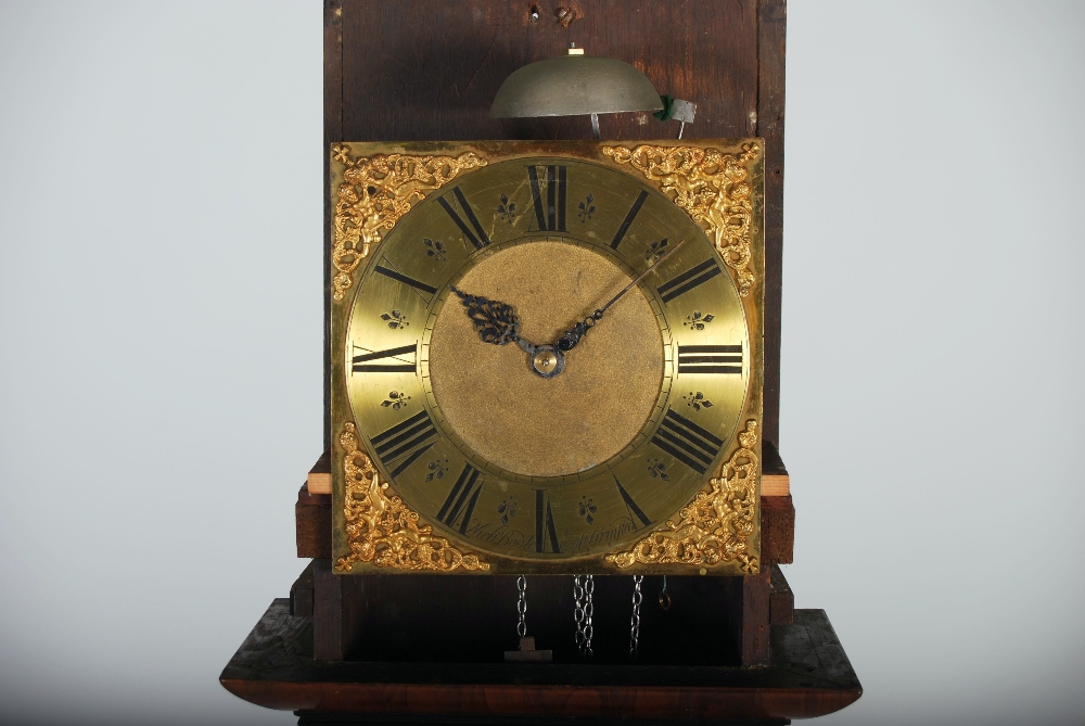 A 17th/ 18th century walnut, oyster veneered, marquetry inlaid and ebony lined longcase clock Nichs. - Image 2 of 10