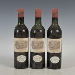 Three bottles of Chateau Lafite-Rothschild, Pauillac, 1957, (3)