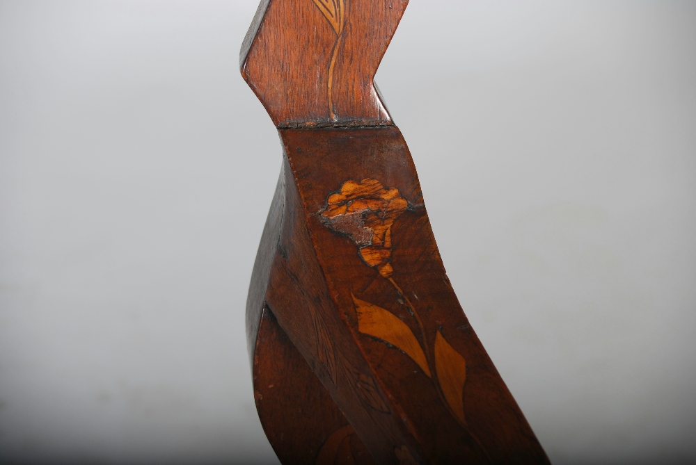 A pair of 18th/ 19th century Dutch mahogany and marquetry inlaid armchairs, the vase-shaped splats - Image 3 of 6