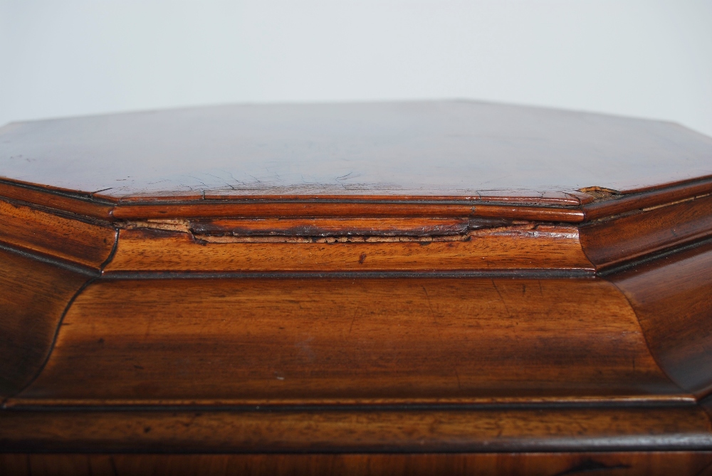 A 19th century mahogany and boxwood lined octagonal shaped wine cooler, the hinged top opening to - Image 5 of 7