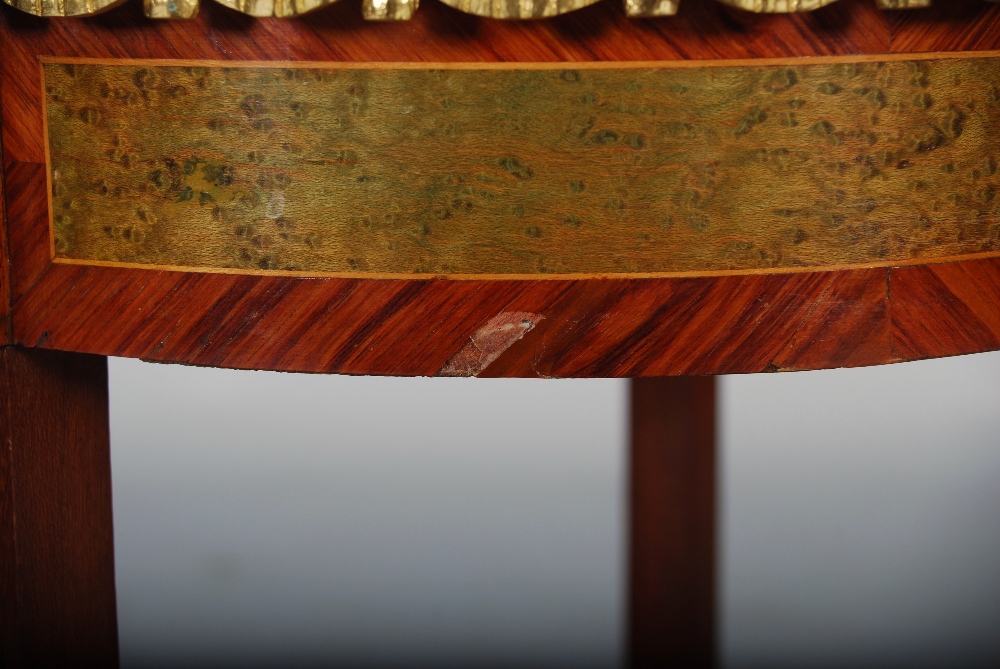 An early 20th century kingwood, parquetry inlaid and gilt metal mounted occasional table, the oval - Image 6 of 8