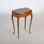 A late 19th century French kingwood, marquetry and ormolu mounted side table, the shaped rectangular