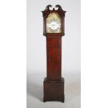 A 19th century oak longcase clock, Jos Gibson, Ecclefechan, the 12" brass dial with a silvered