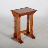 An early 20th century quartetto of satinwood, ebony lined and rosewood banded occasional tables, the