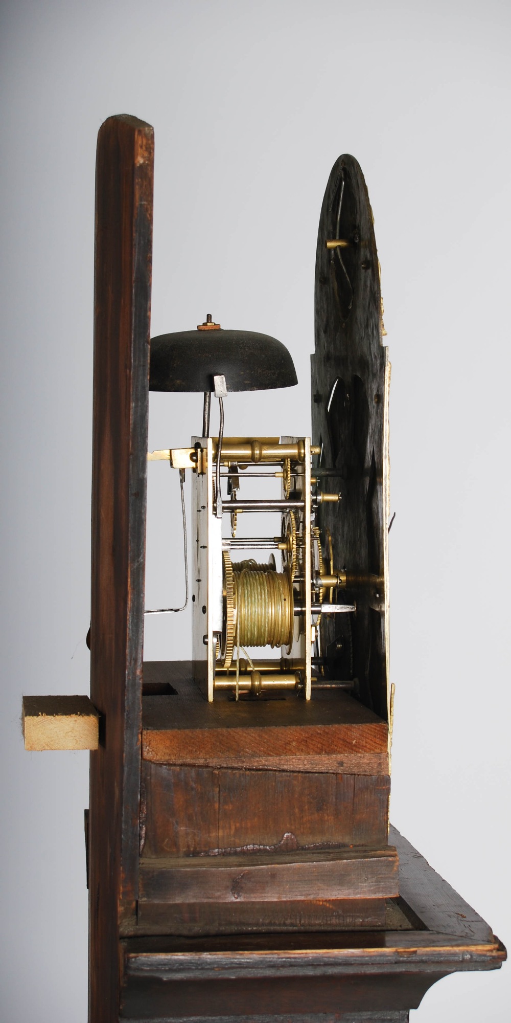 A 19th century oak longcase clock, Jos Gibson, Ecclefechan, the 12" brass dial with a silvered - Image 4 of 7