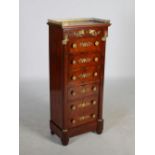 A 19th century Continental mahogany and gilt metal mounted chest in the Empire style, the