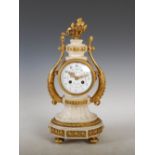 A 19th century French ormolu and marble mantle clock H. Luppens & Cie, Bruxelles, the 4 3/4"