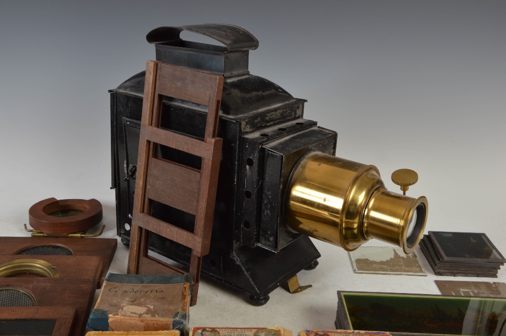 A 19th century magic lantern and assorted slides, to include; boxed Jack The Giant Killer, boxed - Image 9 of 9
