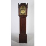 A 19th century mahogany and boxwood lined longcase, Robt. Knox, Beith, the 13" brass dial with