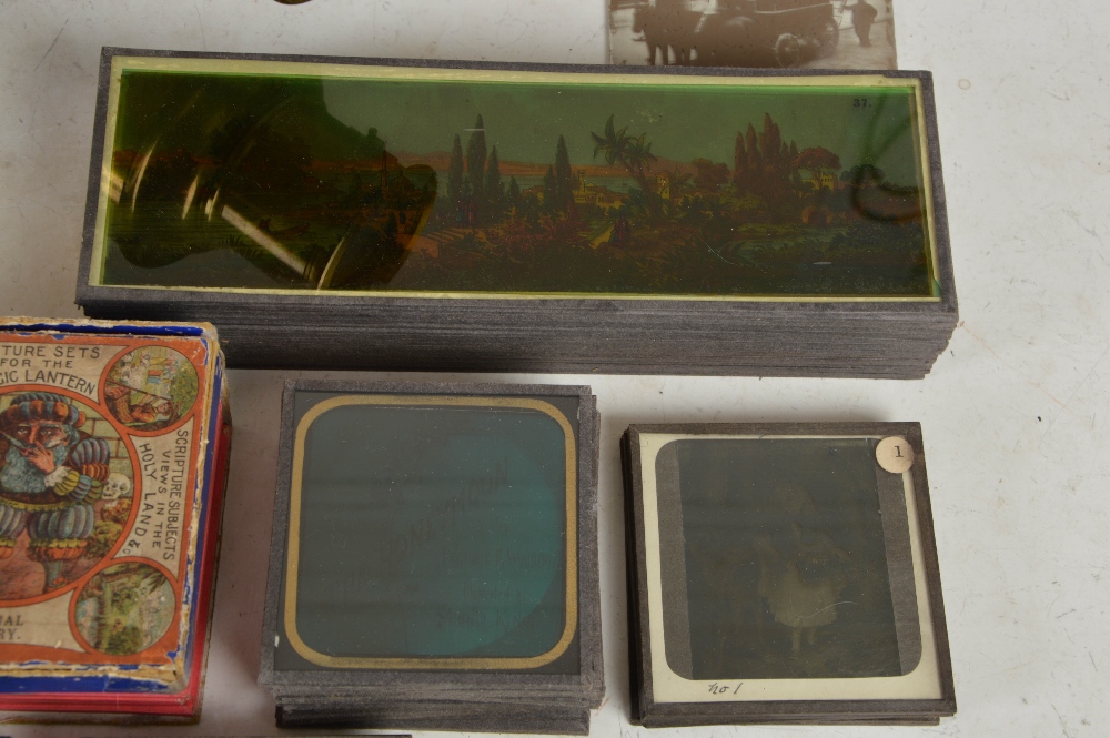 A 19th century magic lantern and assorted slides, to include; boxed Jack The Giant Killer, boxed - Image 7 of 9