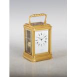 A late 19th/ early 20th century gilt brass repeating carriage clock J.W. BENSON, 25 OLD BOND STREET,