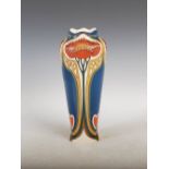 A Mettlach Art Nouveau stoneware vase, with incised decoration of three tall stylised flowers and