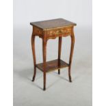 A late 19th century French rosewood, marquetry and gilt metal mounted side table, the rectangular