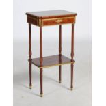 A late 19th/ early 20th century Continental mahogany and gilt metal mounted side table in the manner